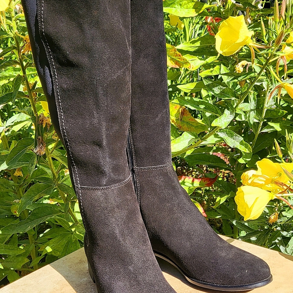 Size 8 LaCanadienne black suede knee-high boots.